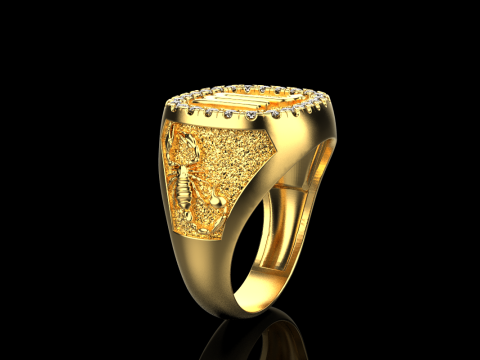Zodiac sign scorpion ring model 962 Modello di stampa 3D