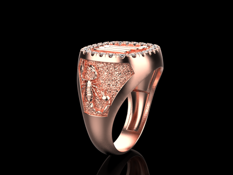 Zodiac sign scorpion ring model 962 Modello di stampa 3D