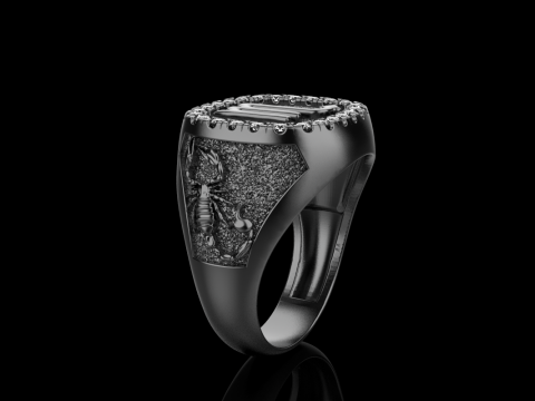 Zodiac sign scorpion ring model 962 Modello di stampa 3D