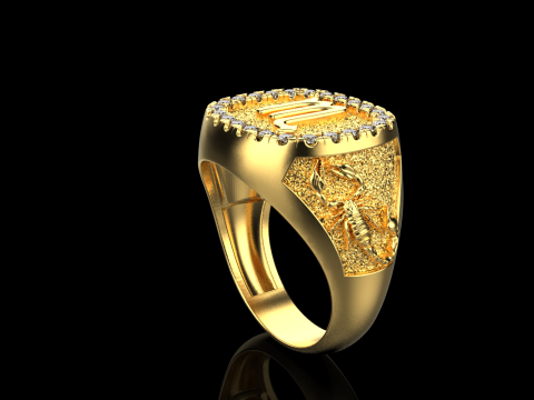 Zodiac sign scorpion ring model 962 Modello di stampa 3D