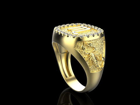 Zodiac sign scorpion ring model 962 Modello di stampa 3D