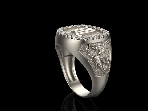 Zodiac sign scorpion ring model 962 Modello di stampa 3D