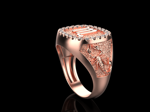 Zodiac sign scorpion ring model 962 Modello di stampa 3D