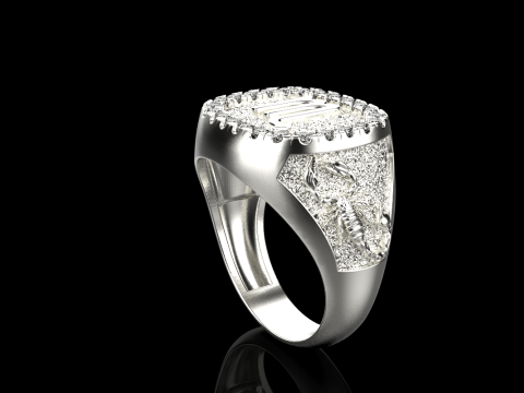 Zodiac sign scorpion ring model 962 Modello di stampa 3D