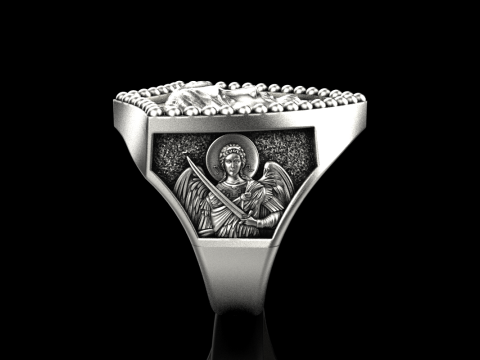 Jesus and archangel ring model 961 Modello di stampa 3D