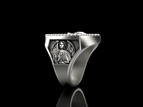 Jesus and archangel ring model 961 Modello di stampa 3D