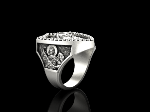Jesus and archangel ring model 961 Modello di stampa 3D