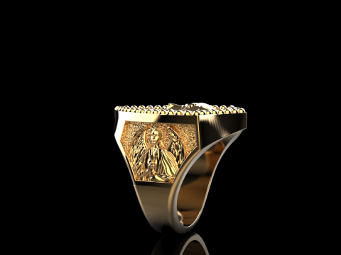 Jesus and archangel ring model 961 Modello di stampa 3D
