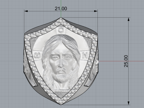 Jesus and archangel ring model 961 Modello di stampa 3D