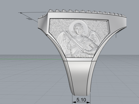 Jesus and archangel ring model 961 Modello di stampa 3D