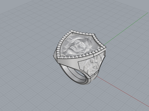 Jesus and archangel ring model 961 Modello di stampa 3D