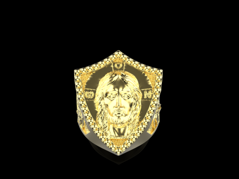 Jesus and archangel ring model 961 Modello di stampa 3D