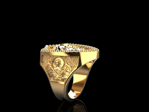 Jesus and archangel ring model 961 Modello di stampa 3D
