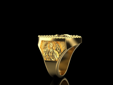Jesus and archangel ring model 961 Modello di stampa 3D