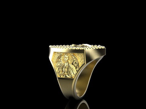 Jesus and archangel ring model 961 Modello di stampa 3D