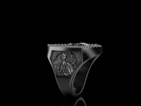 Jesus and archangel ring model 961 Modello di stampa 3D