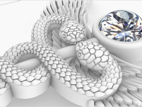 Caduceus medical sign snake pendant model 960 Modelo de Impressão 3D