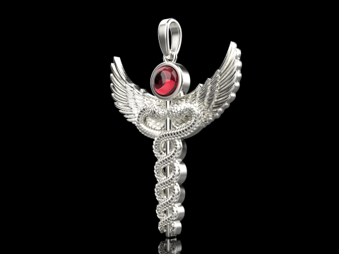 Caduceus medical sign snake pendant model 960 Modelo de Impressão 3D