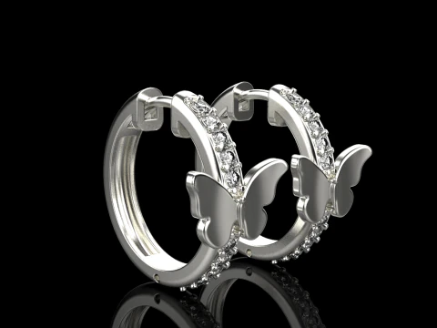 Butterfly earring model 959 3D Print Model