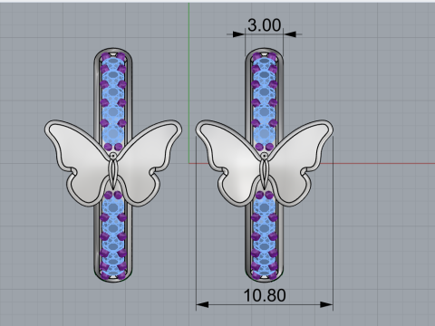 Butterfly earring model 959 3D Baskı Modeli