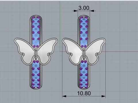 Butterfly earring model 959 3D Print Model