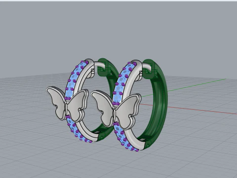 Butterfly earring model 959 3D Print Model