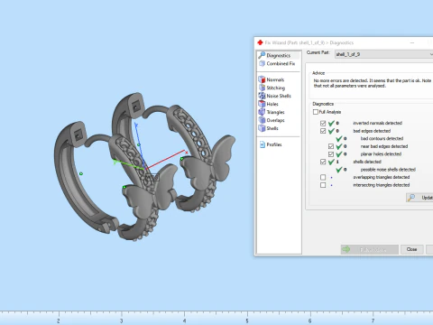 Butterfly earring model 959 3D Print Model