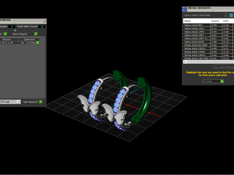 Butterfly earring model 959 3D Print Model
