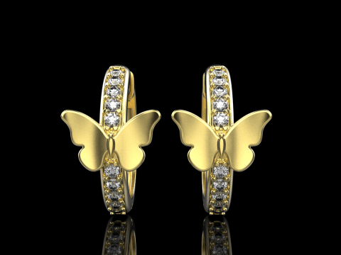 Butterfly earring model 959 3D Baskı Modeli