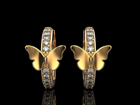 Butterfly earring model 959 3D Baskı Modeli