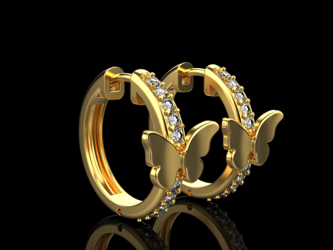 Butterfly earring model 959 3D Baskı Modeli