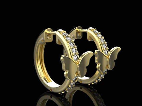 Butterfly earring model 959 3D Print Model