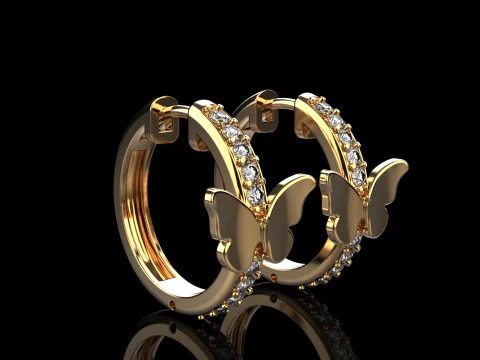 Butterfly earring model 959 3D Print Model