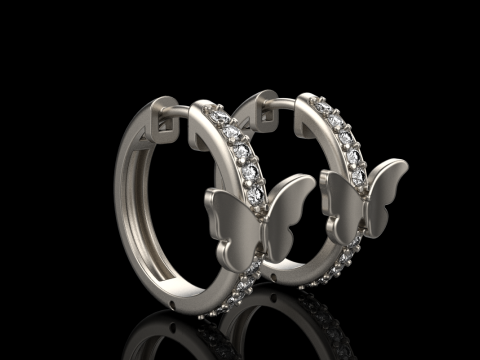 Butterfly earring model 959 3D Baskı Modeli