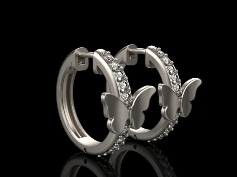 Butterfly earring model 959 3D Print Model