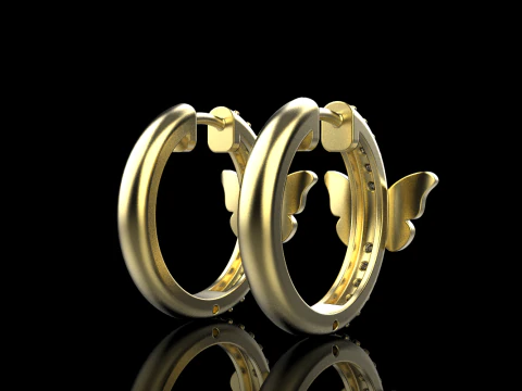 Butterfly earring model 959 3D Print Model