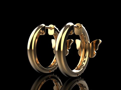 Butterfly earring model 959 3D Print Model