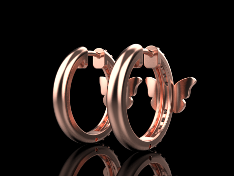 Butterfly earring model 959 3D Baskı Modeli