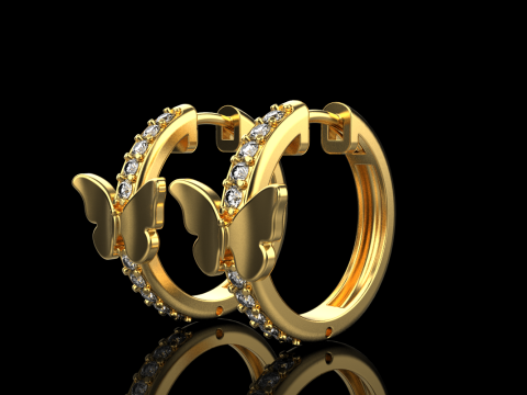 Butterfly earring model 959 3D Baskı Modeli