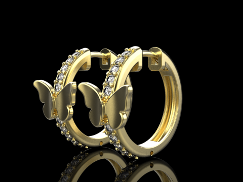 Butterfly earring model 959 3D Baskı Modeli