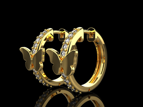 Butterfly earring model 959 3D Baskı Modeli