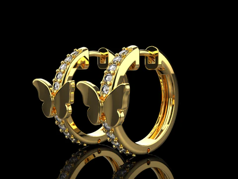 Butterfly earring model 959 3D Print Model