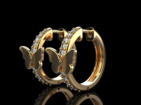 Butterfly earring model 959 3D Print Model