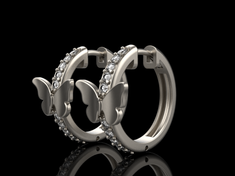 Butterfly earring model 959 3D Baskı Modeli