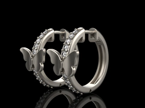 Butterfly earring model 959 3D Print Model