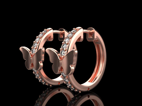 Butterfly earring model 959 3D Print Model