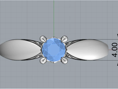 Engagement ring model 958 3D Print Model