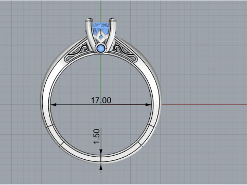 Engagement ring model 958 3D Print Model