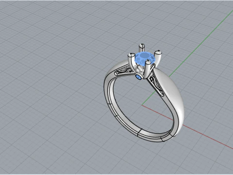 Engagement ring model 958 3D Print Model