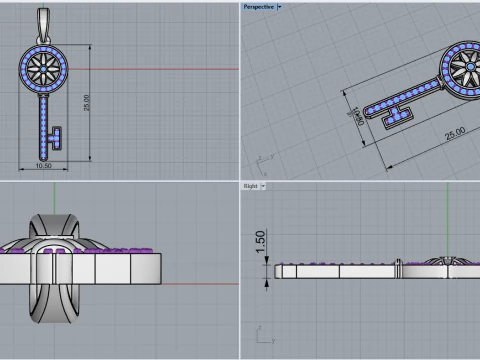 Key pendant model 956 3D Print Model